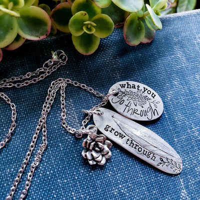 Grow Through What You Go Through | Necklaces - Little Blue Bus Jewelry