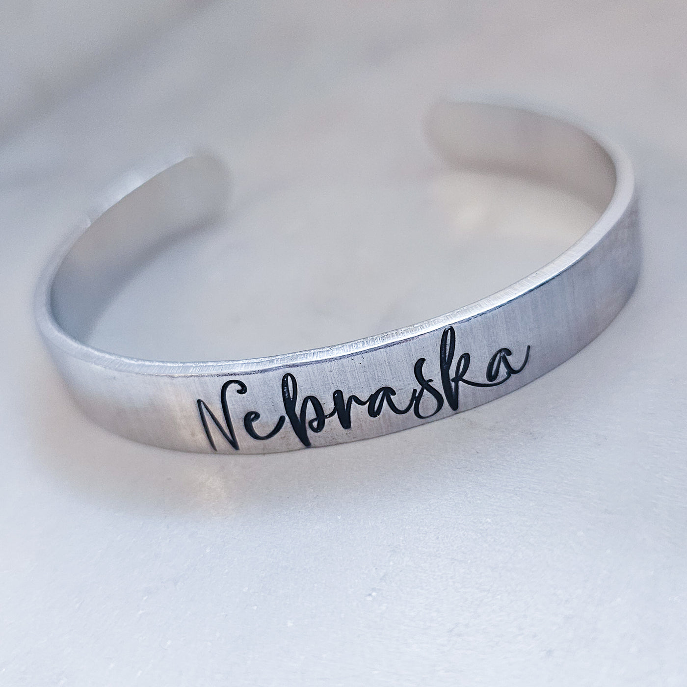 Nebraska Script | Cuff Bracelet