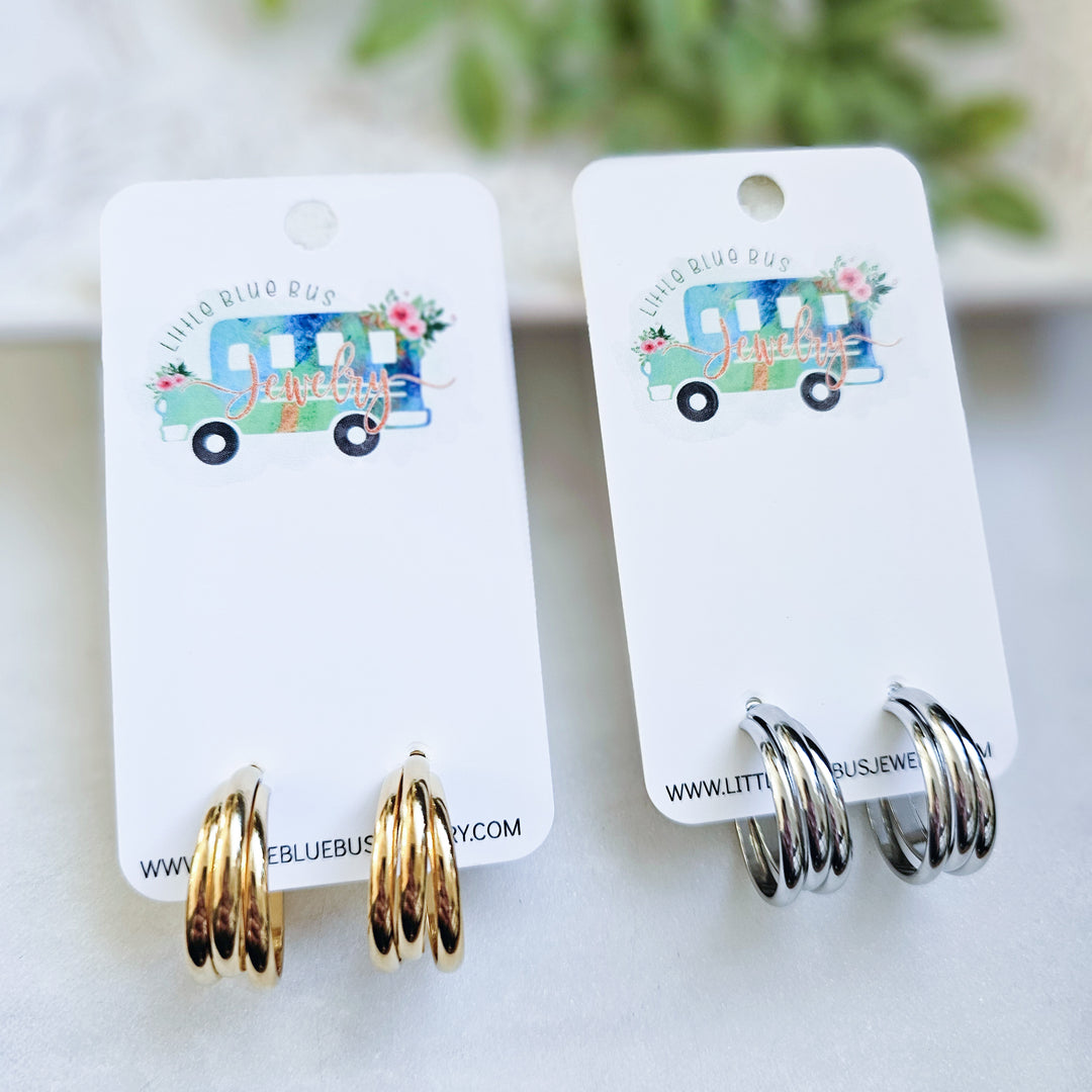 ピアス murmur [925silver]Great triple hoop earring Triple Hoops, Thick Hoop Earrings, Silver Hoop Earrings