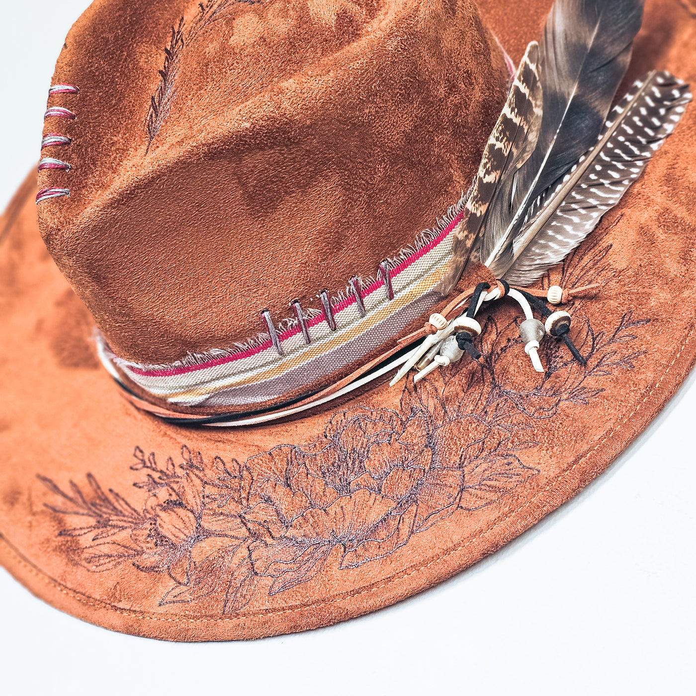 Horsing Around |M| Brown Suede Burned Wide Brim Hat