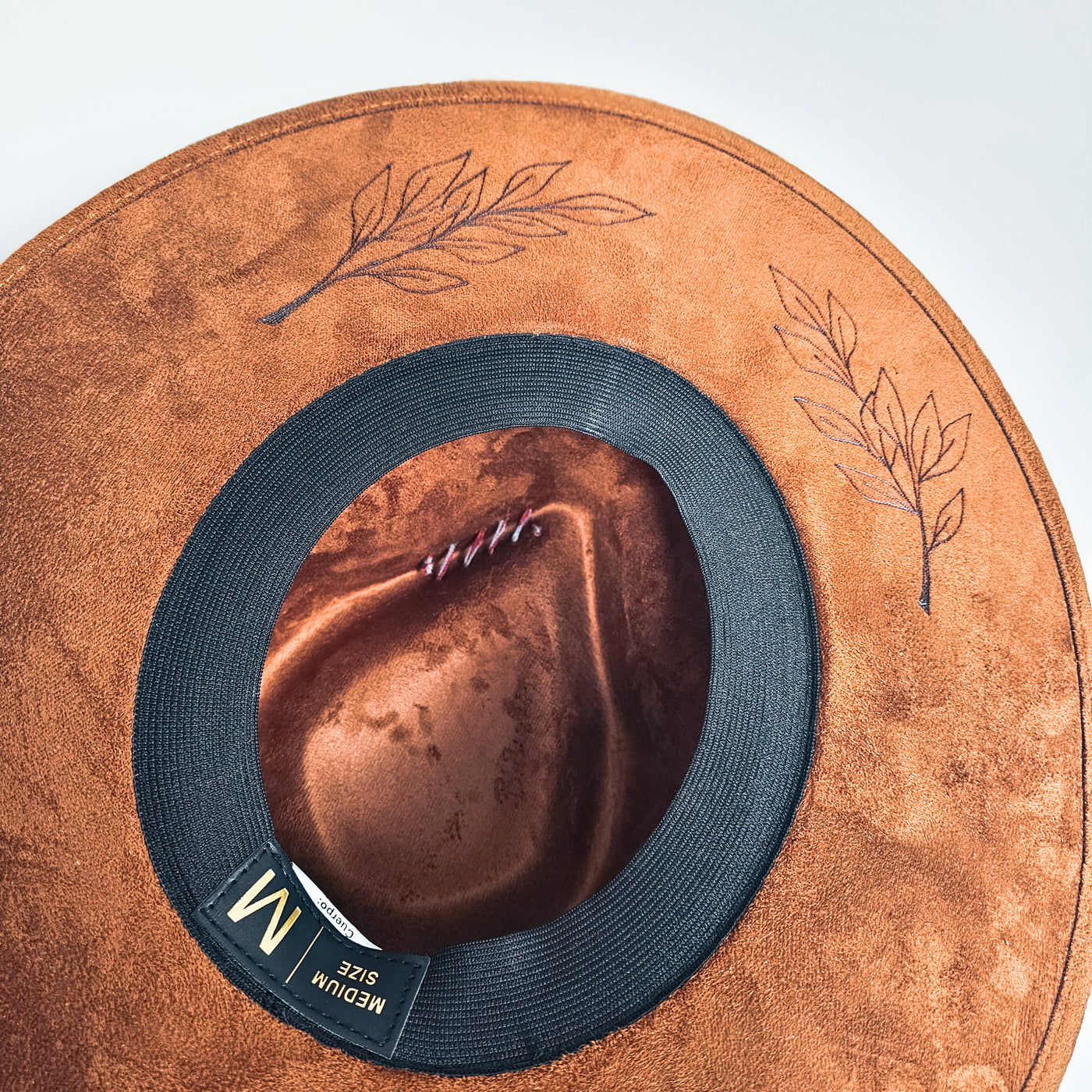 Horsing Around |M| Brown Suede Burned Wide Brim Hat