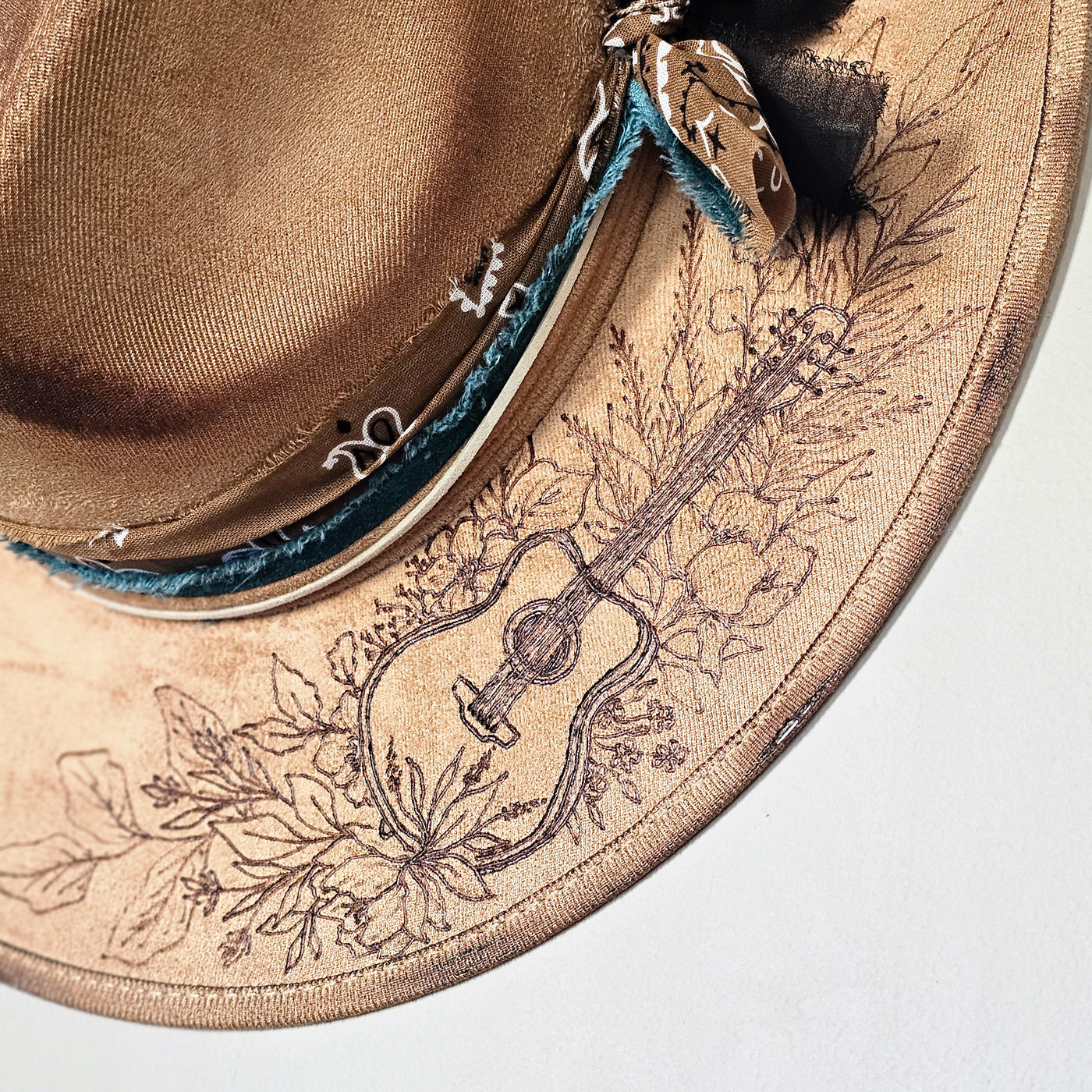 Country Music |XL| Tan Suede Burned Wide Brim Hat