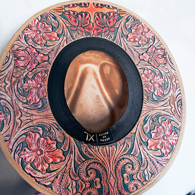 Country Music |XL| Tan Suede Burned Wide Brim Hat