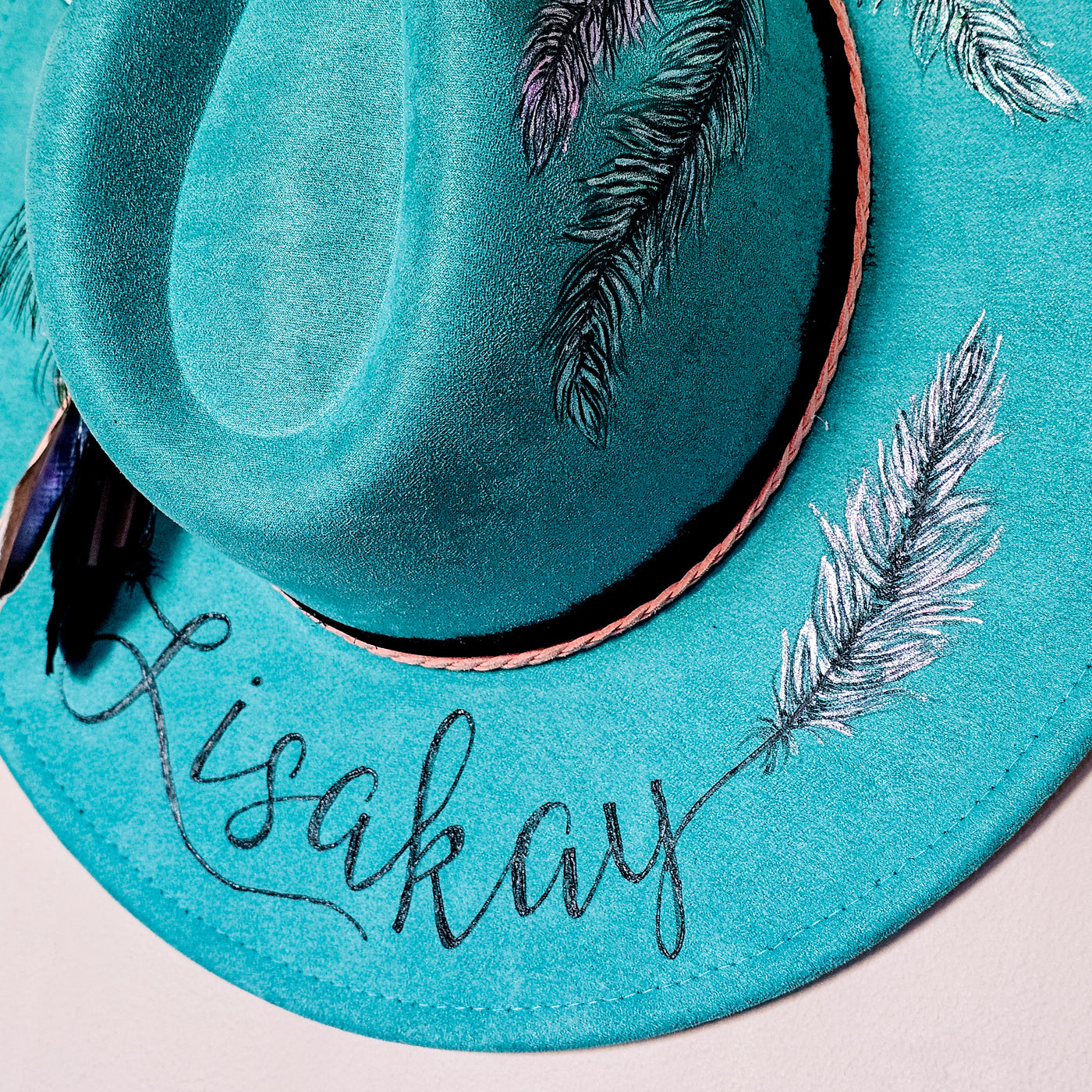 Lisakay LKB Infinity Foods || Custom Order || Suede Burned Wide Brim Hat