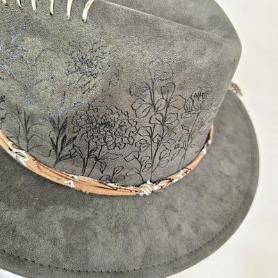 Let's Go to the Greenhouse || Deep Olive Burned Skinny Brim Hat