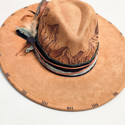 The Rockies || Camel/Medium Tan Burned Wide Brim Hat