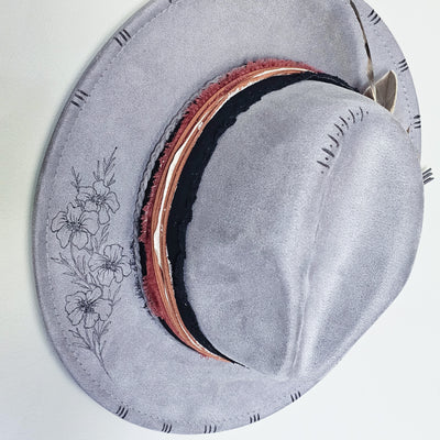 Sweet Serendipity || Gray Burned Skinny Brim Hat