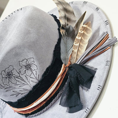 Sweet Serendipity || Gray Burned Skinny Brim Hat