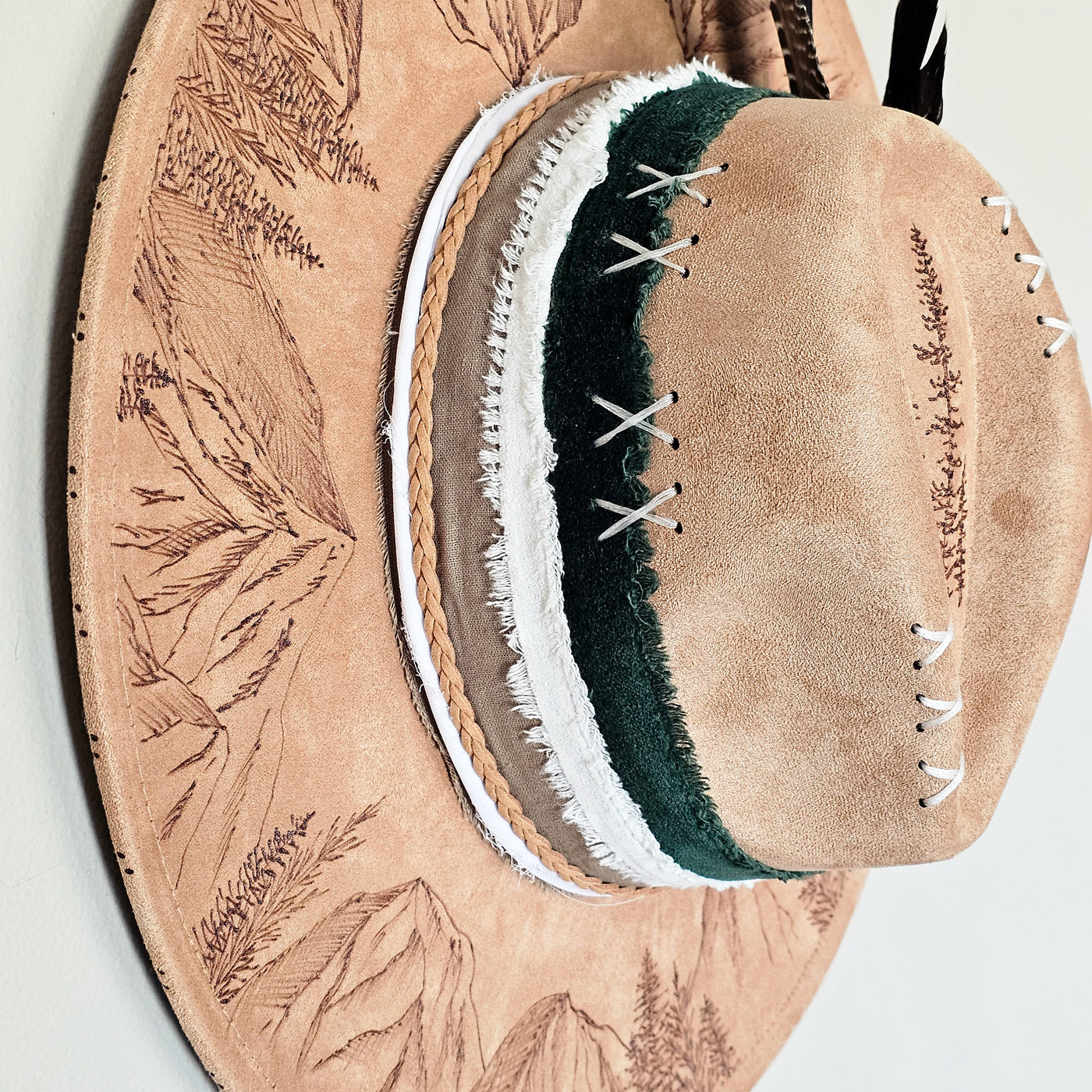 Colorado || Tan Suede Burned Wide Brim Hat