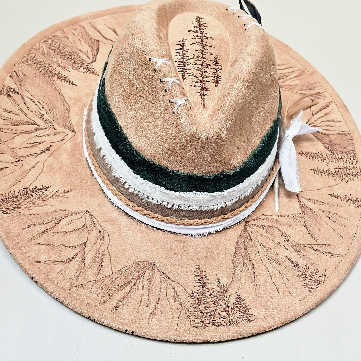 Colorado || Tan Suede Burned Wide Brim Hat