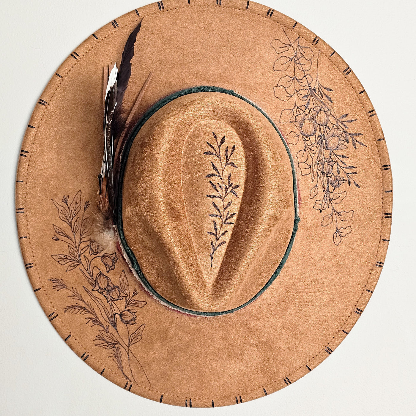 Lily of the Valley || Camel/Medium Tan Burned Wide Brim Hat