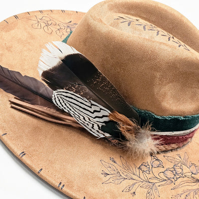 Lily of the Valley || Camel/Medium Tan Burned Wide Brim Hat