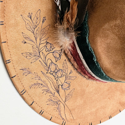 Lily of the Valley || Camel/Medium Tan Burned Wide Brim Hat