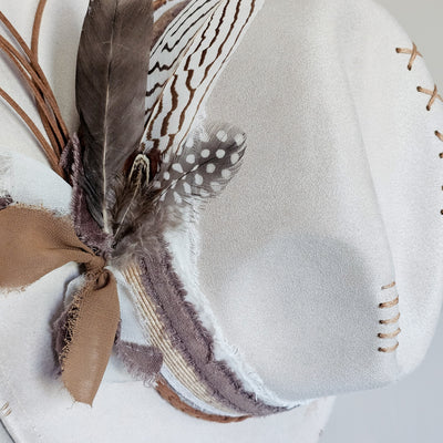 Graceful Garden || Ivory Burned Skinny Brim Hat