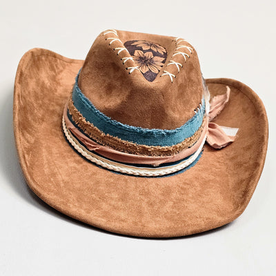 Nashville || Camel/Medium Tan Burned Wide Brim Hat