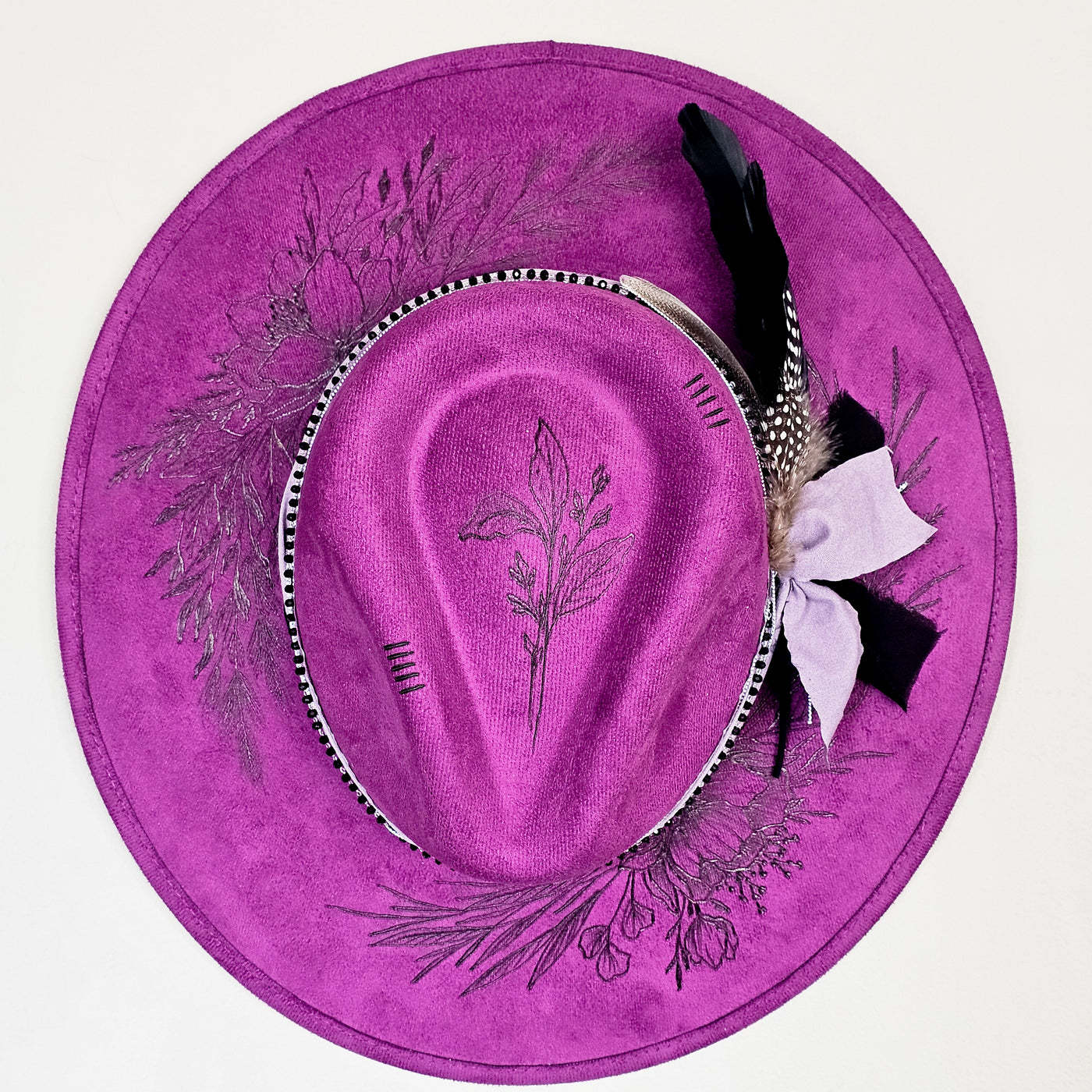 Purple Haze |M| Purple Suede Burned Stiff Wide Brim Hat