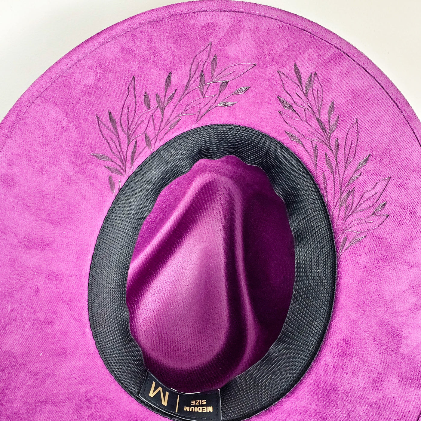 Purple Haze |M| Purple Suede Burned Stiff Wide Brim Hat