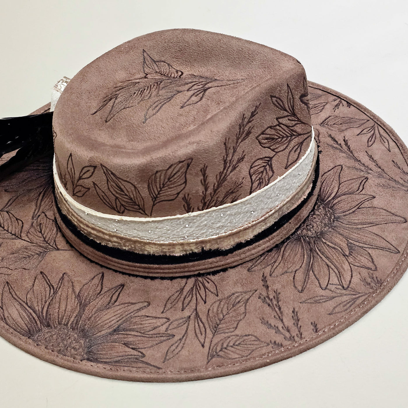 Walk Among the Sunflowers |L| Taupe Brown Burned Wide Brim Stiff Hat