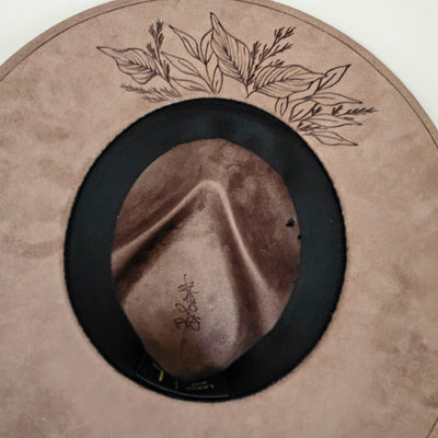 Walk Among the Sunflowers |L| Taupe Brown Burned Wide Brim Stiff Hat