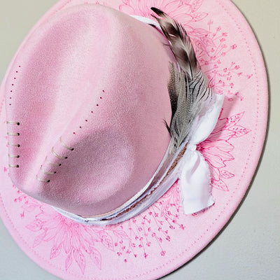 Pretty in Pink || Pink Burned Skinny Brim Hat