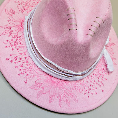 Pretty in Pink || Pink Burned Skinny Brim Hat