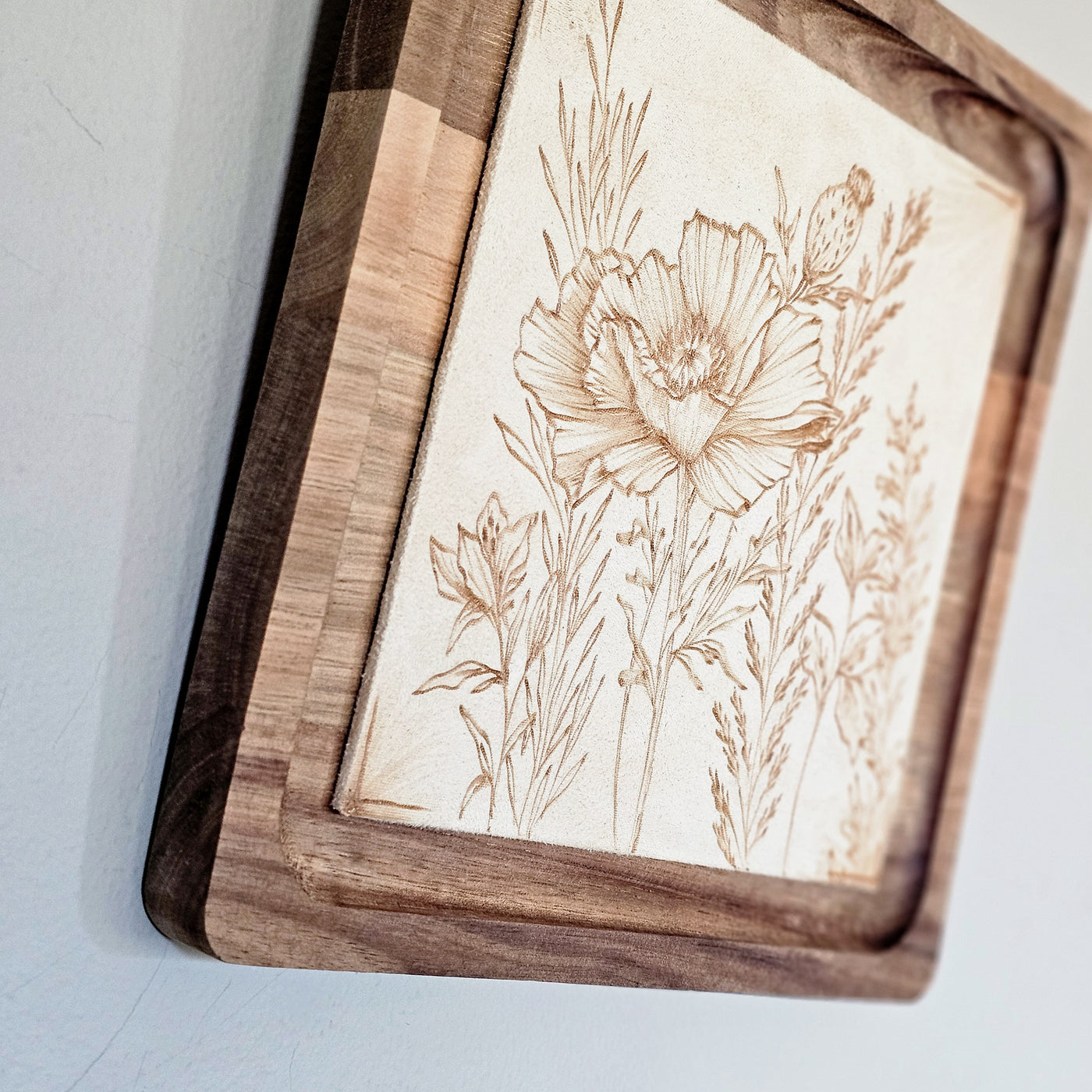 Poppy || Freehand Burned Wall Art || Wood Art