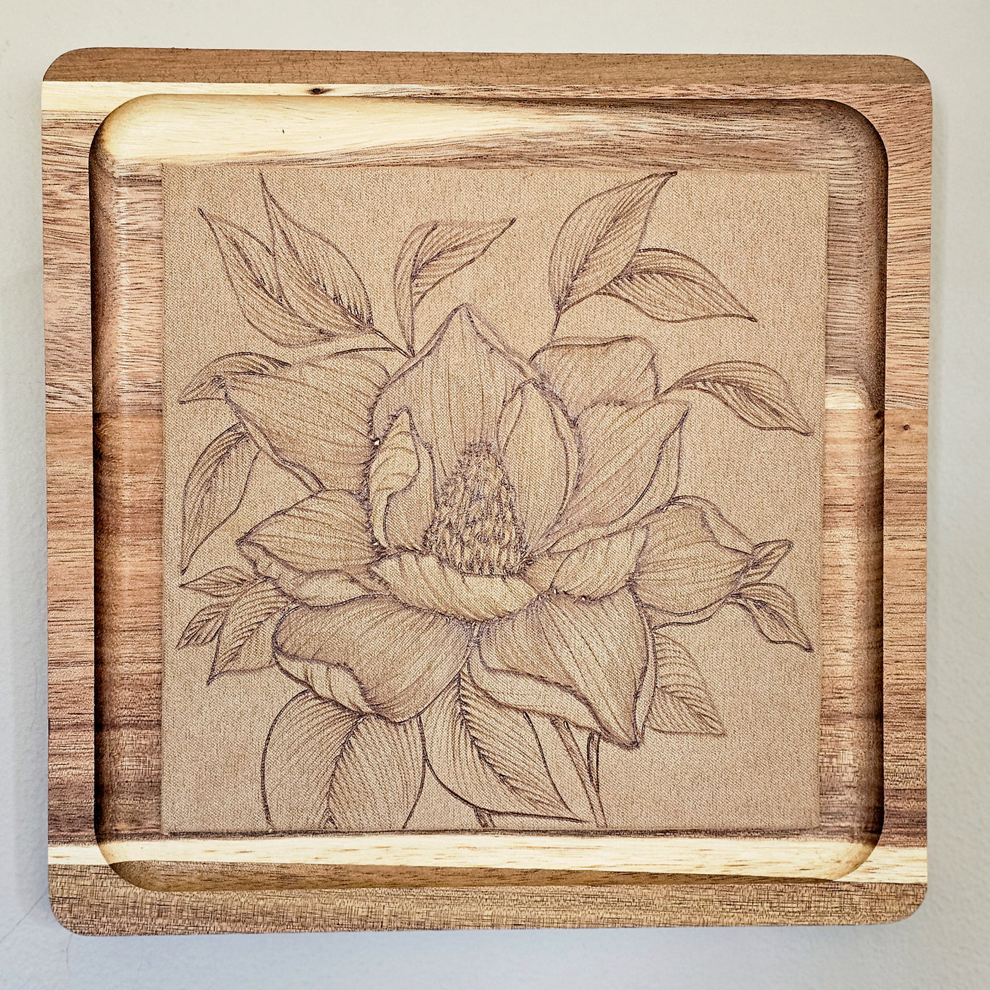 Magnolia || Freehand Burned Wall Art || Wood Art