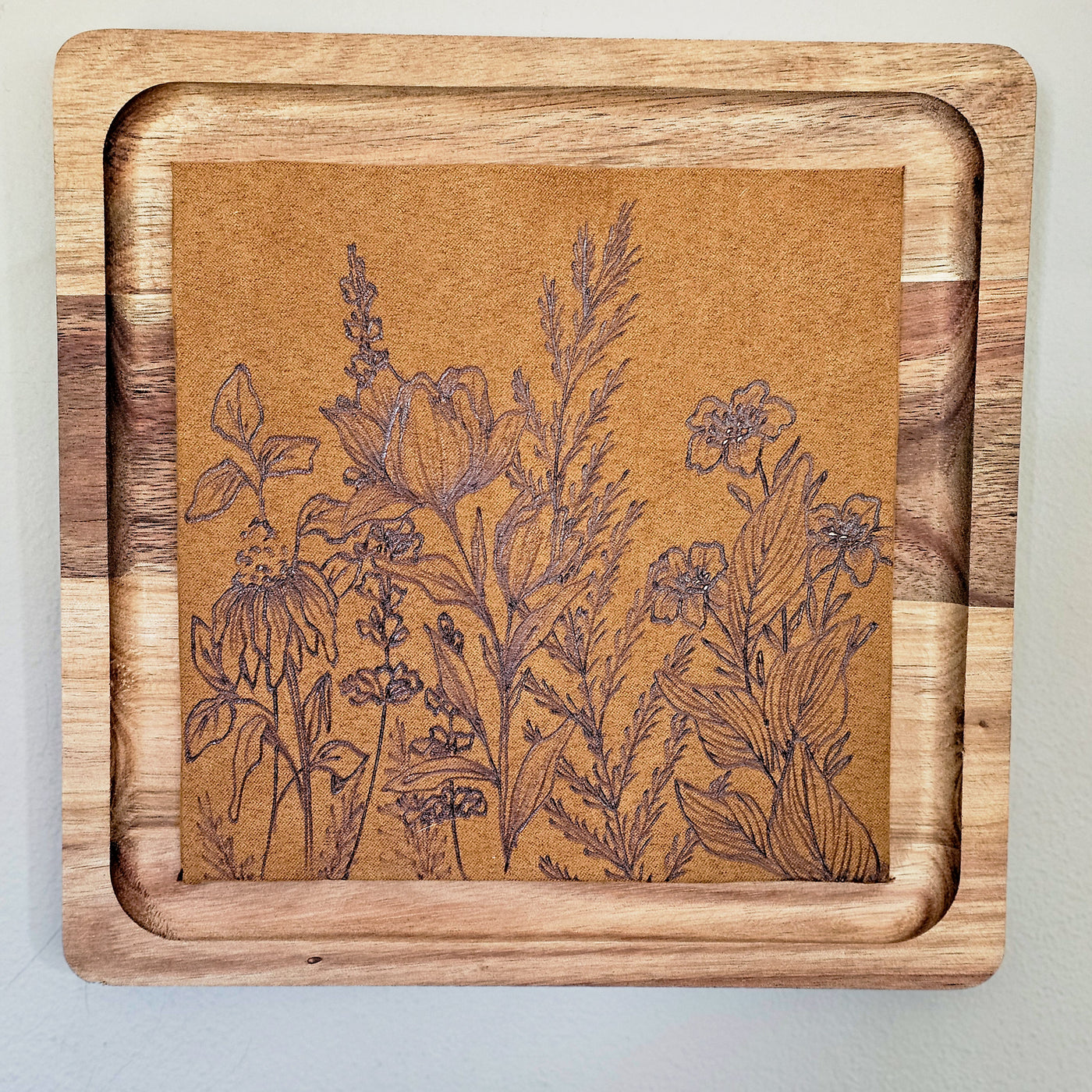 Wildflowers || Freehand Burned Wall Art || Wood Art