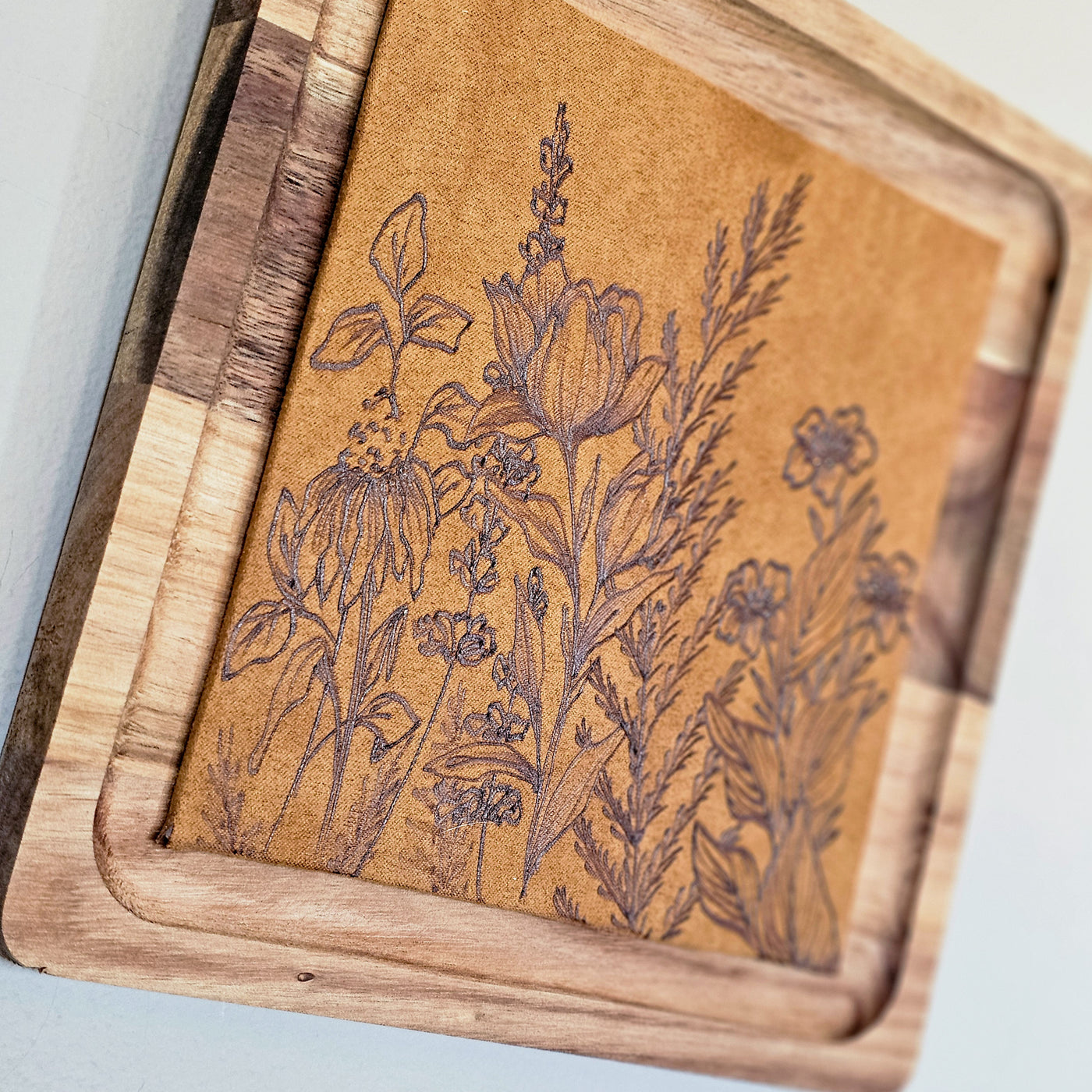 Wildflowers || Freehand Burned Wall Art || Wood Art