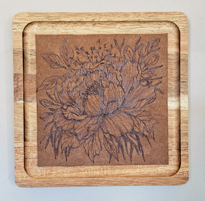 Peony || Freehand Burned Wall Art || Wood Art