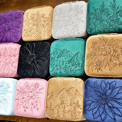 Travel Jewelry Organizer | Freehand Burned Velvet Cases