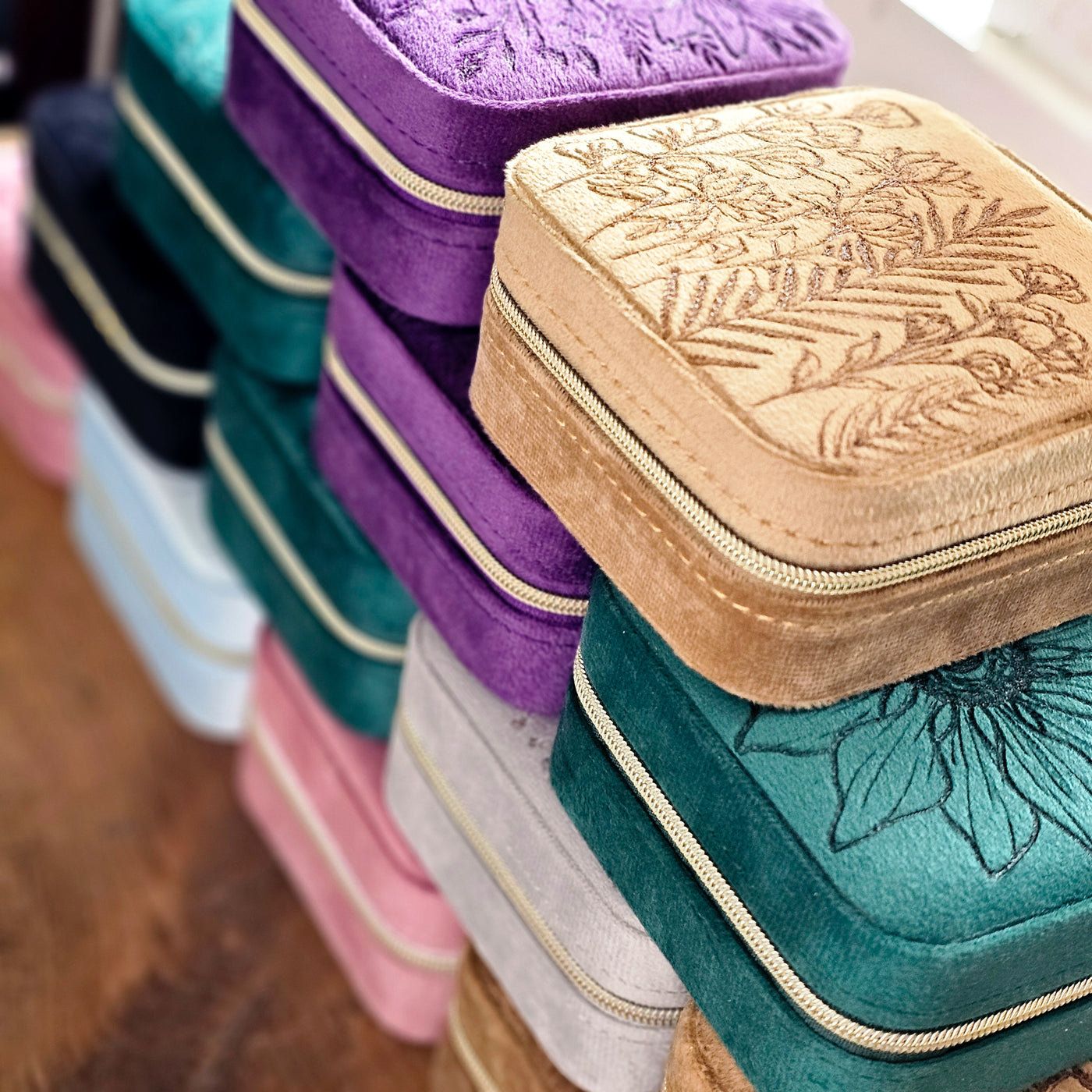 Travel Jewelry Organizer | Freehand Burned Velvet Cases