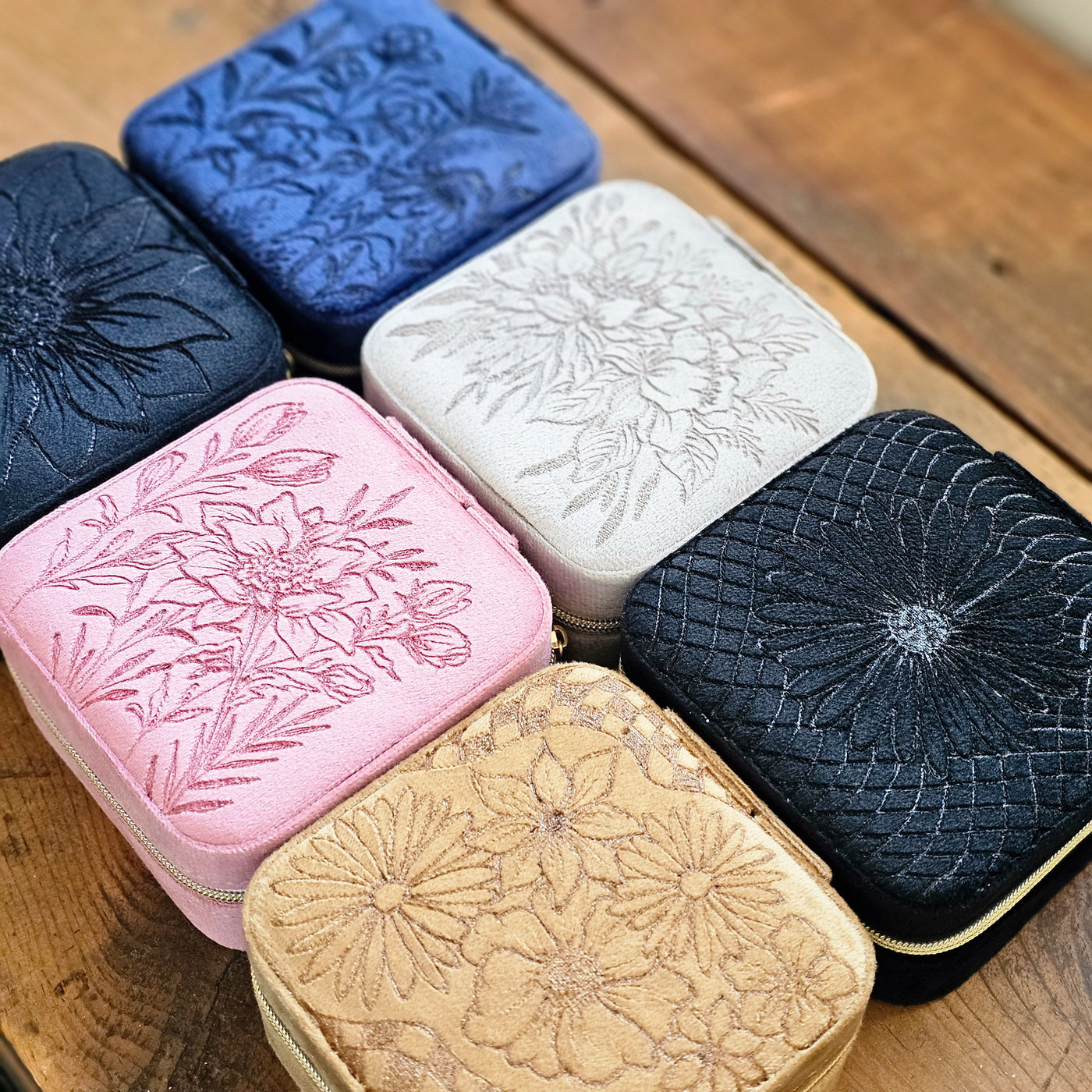 Travel Jewelry Organizer | Freehand Burned Velvet Cases