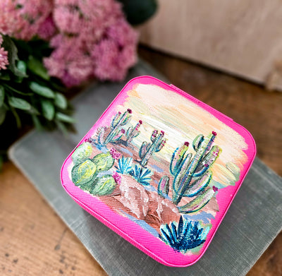 Let's Go Somewhere Sunny || Travel Jewelry Organizer || Hand Painted Cases