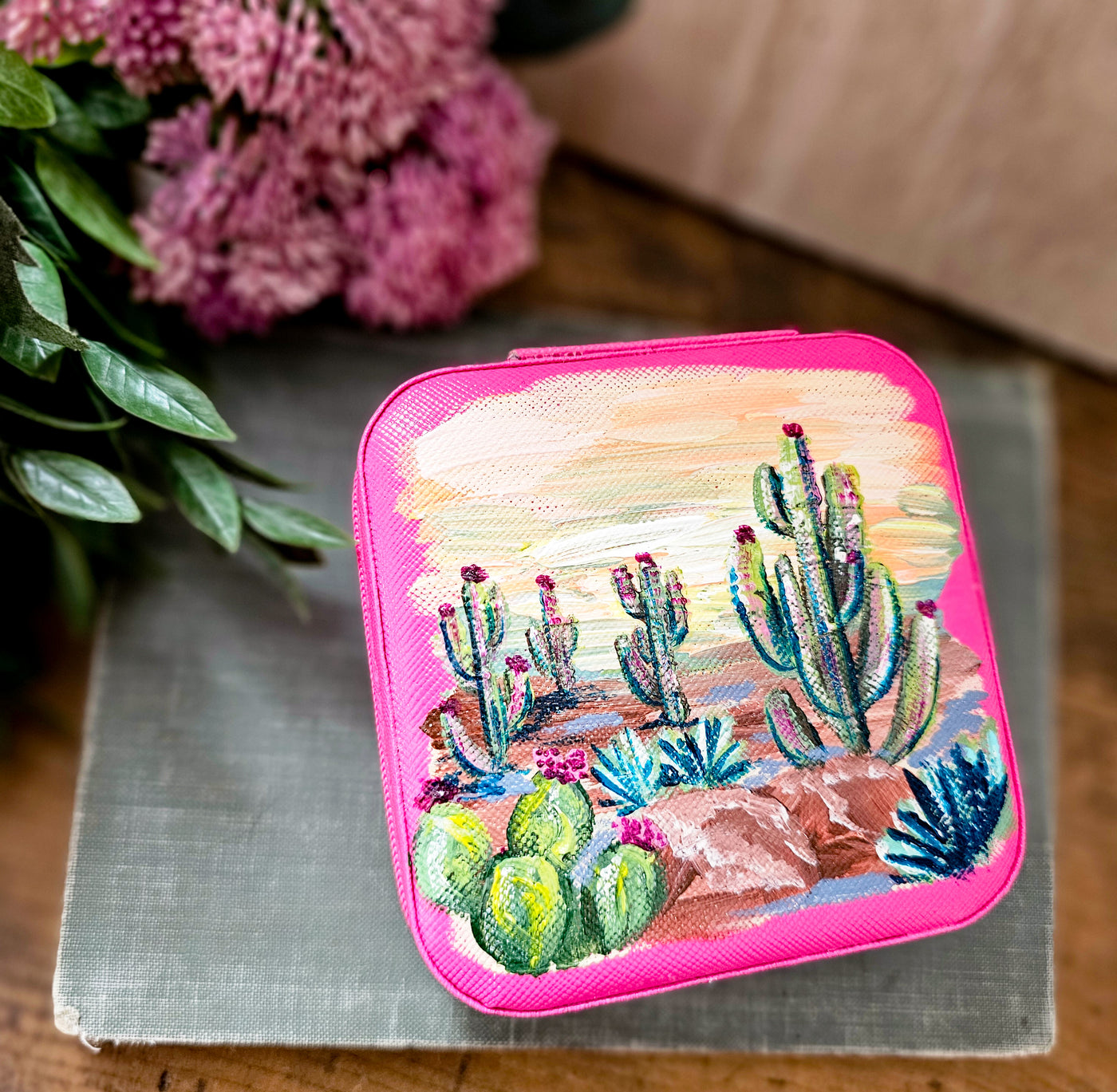 Let's Go Somewhere Sunny || Travel Jewelry Organizer || Hand Painted Cases