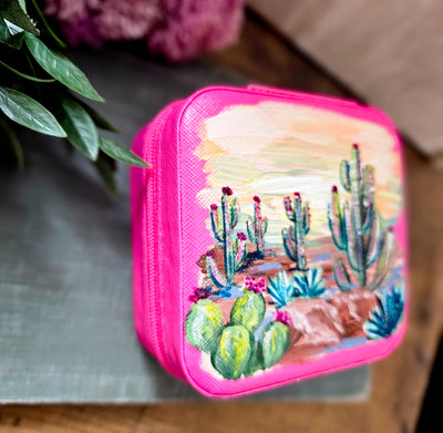 Let's Go Somewhere Sunny || Travel Jewelry Organizer || Hand Painted Cases