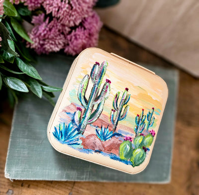 Let's Go Somewhere Sunny || Travel Jewelry Organizer || Hand Painted Cases