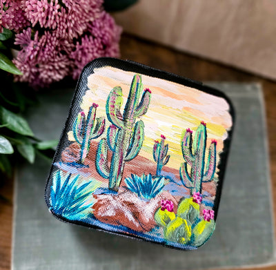 Let's Go Somewhere Sunny || Travel Jewelry Organizer || Hand Painted Cases