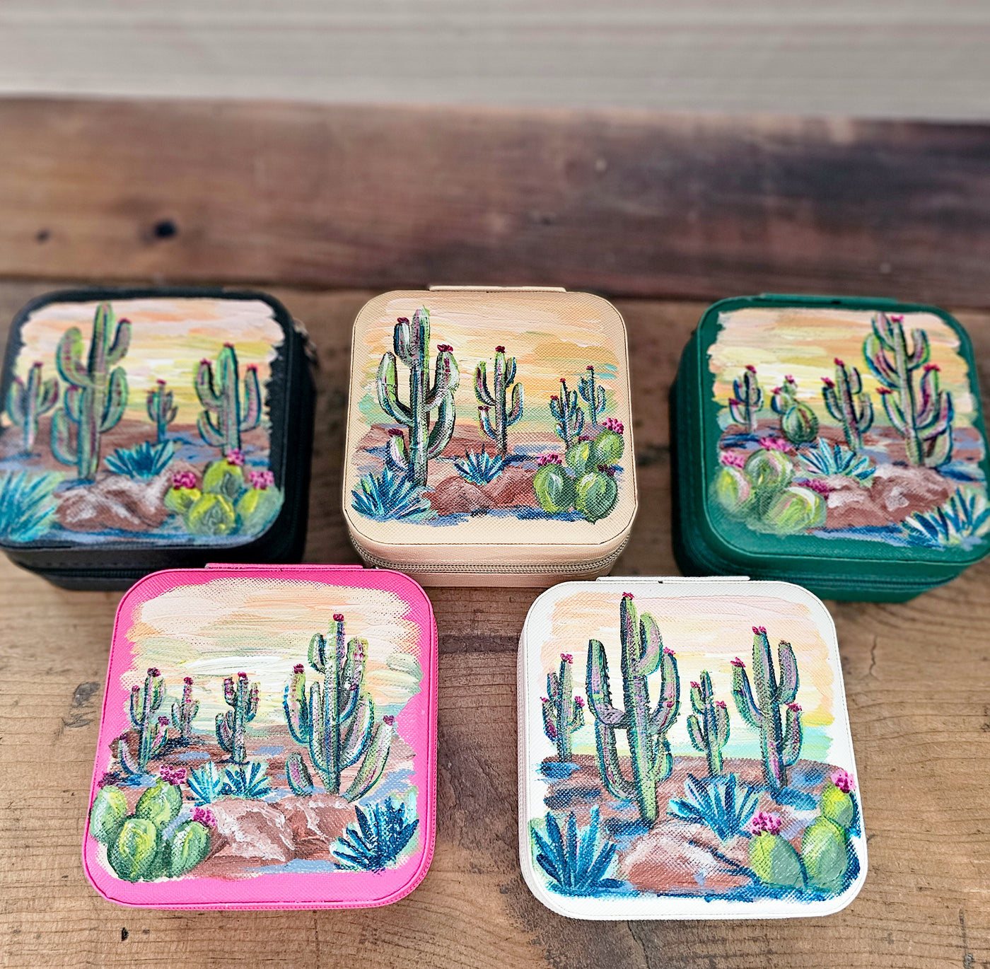 Let's Go Somewhere Sunny || Travel Jewelry Organizer || Hand Painted Cases