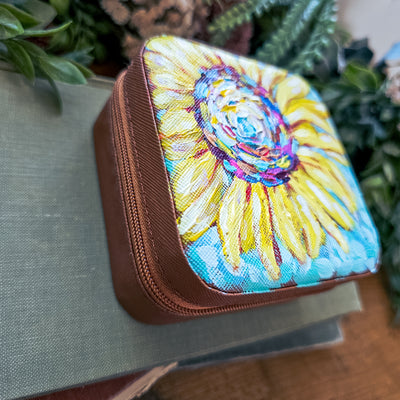 Sunflower || Travel Jewelry Organizer || Hand Painted Cases