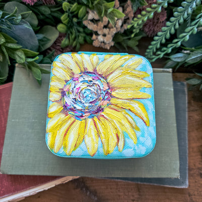 Sunflower || Travel Jewelry Organizer || Hand Painted Cases