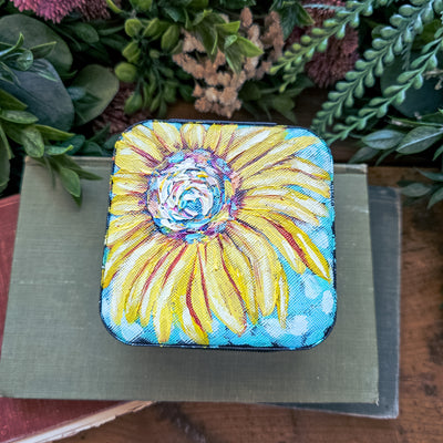 Sunflower || Travel Jewelry Organizer || Hand Painted Cases