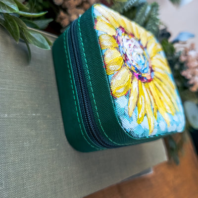 Sunflower || Travel Jewelry Organizer || Hand Painted Cases