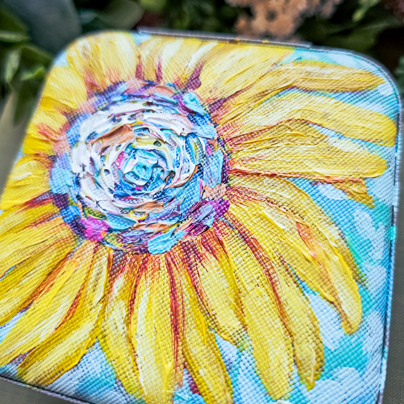 Sunflower || Travel Jewelry Organizer || Hand Painted Cases