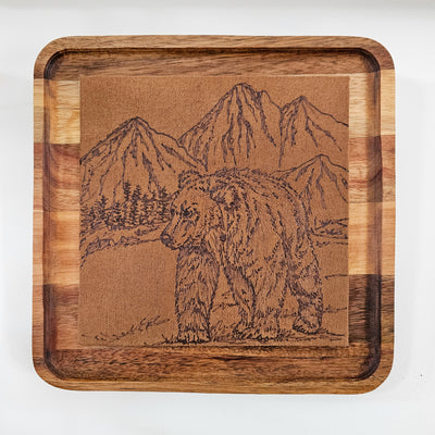 Mountain Bear || Freehand Burned Wall Art || Wood Art