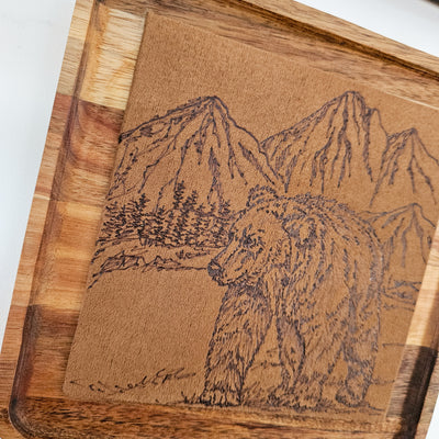 Mountain Bear || Freehand Burned Wall Art || Wood Art