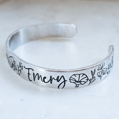 Custom Girl Mom Bracelet || Cuff Bracelets