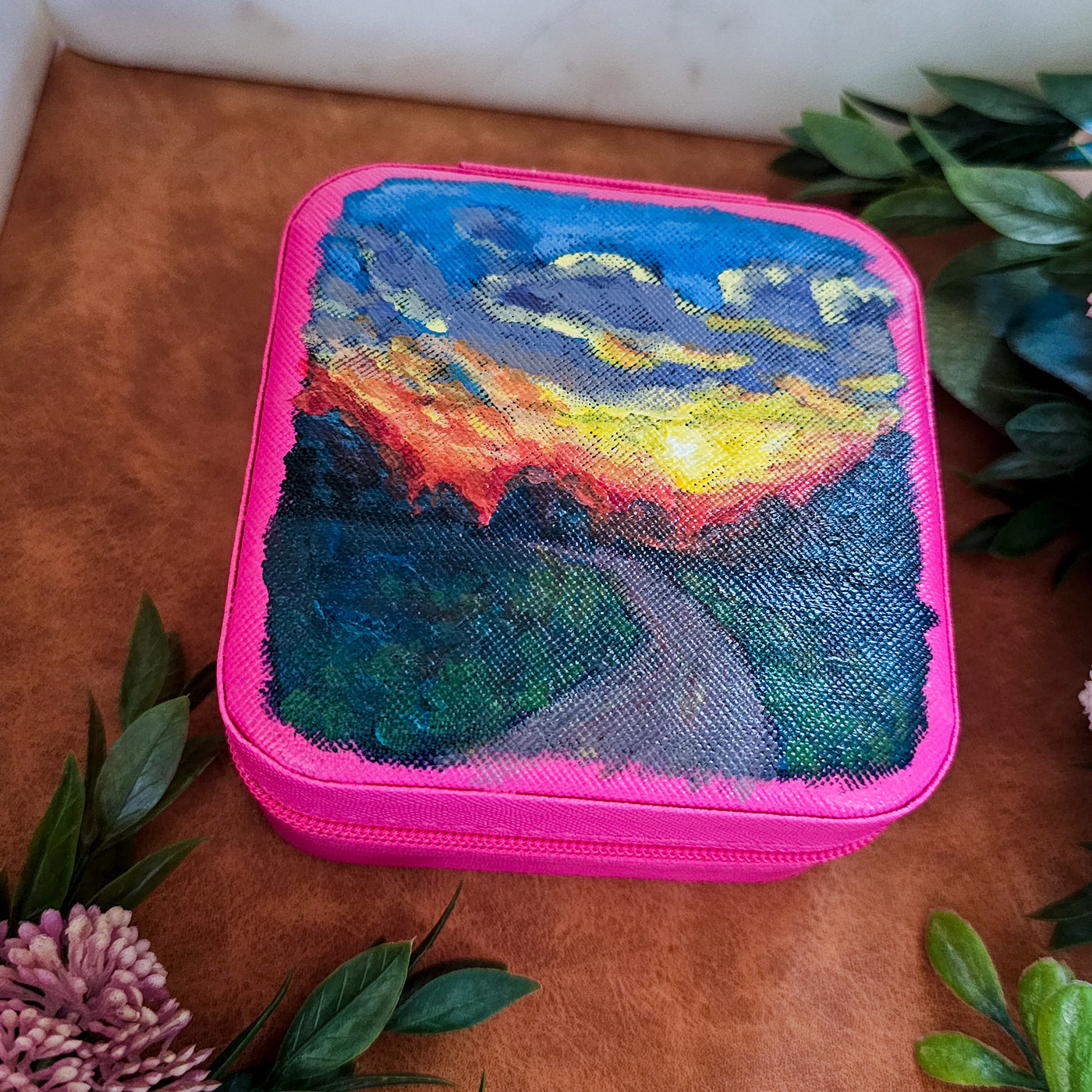 Evening Sunset || Travel Jewelry Organizer || Hand Painted Cases