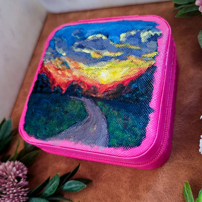 Evening Sunset || Travel Jewelry Organizer || Hand Painted Cases