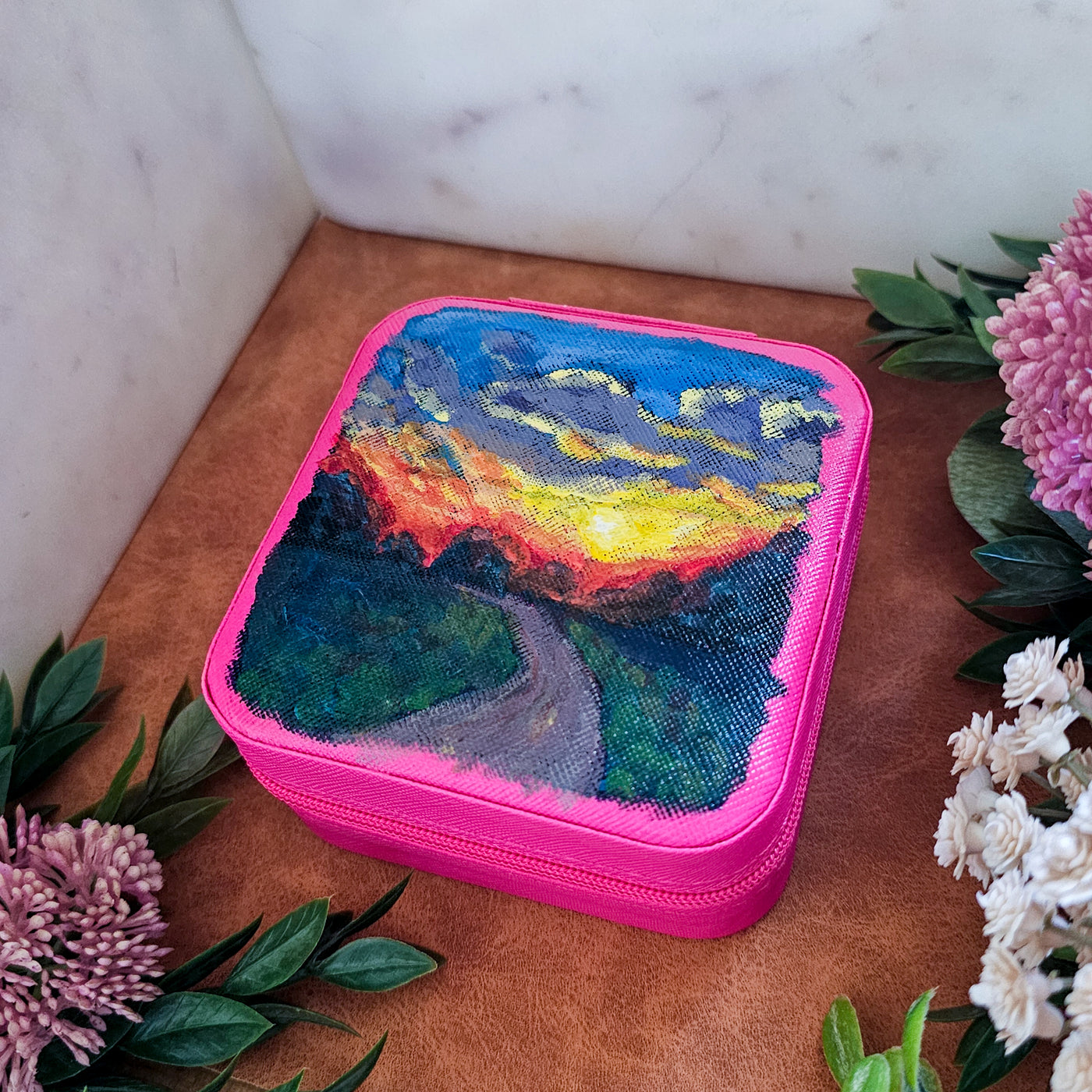 Evening Sunset || Travel Jewelry Organizer || Hand Painted Cases